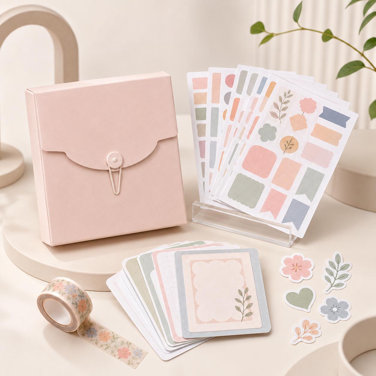 Aesthetic DIY Journal Sticker Kit – Soft Pastel Planner Stickers, Decorative Paper Labels & Scrapbook Accessories for Creative Journaling