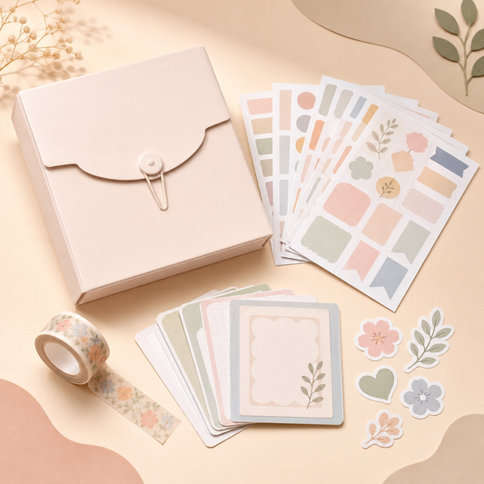 Aesthetic DIY Journal Sticker Kit – Soft Pastel Planner Stickers, Decorative Paper Labels & Scrapbook Accessories for Creative Journaling