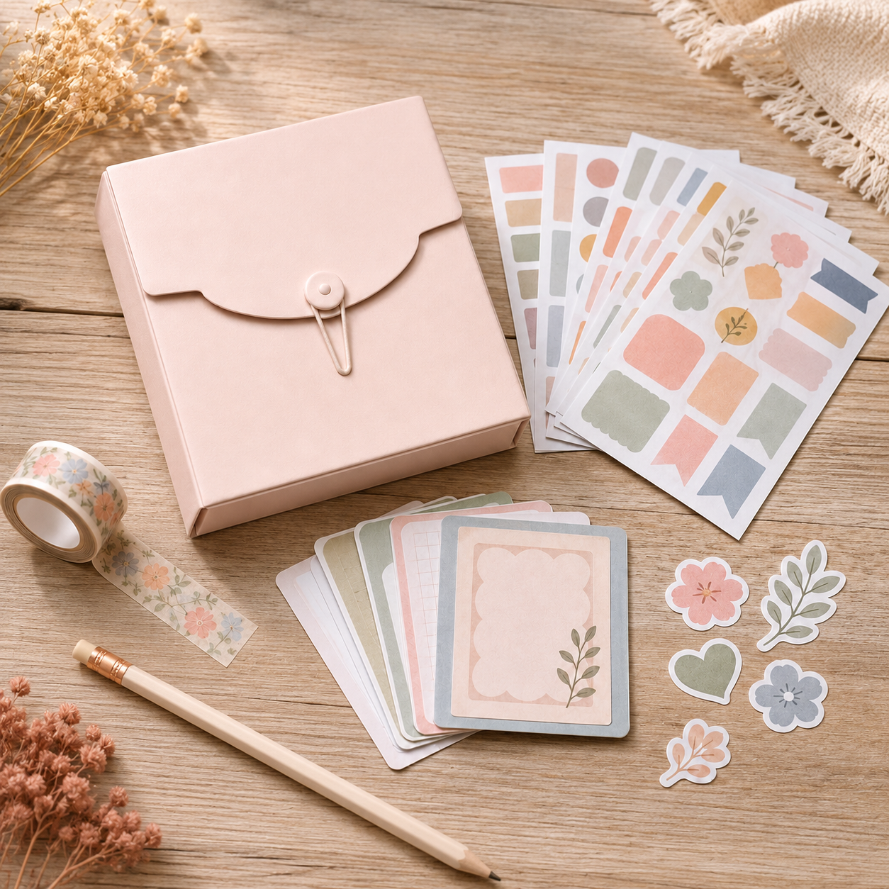 Aesthetic DIY Journal Sticker Kit – Soft Pastel Planner Stickers, Decorative Paper Labels & Scrapbook Accessories for Creative Journaling